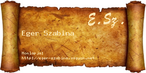 Eger Szabina névjegykártya